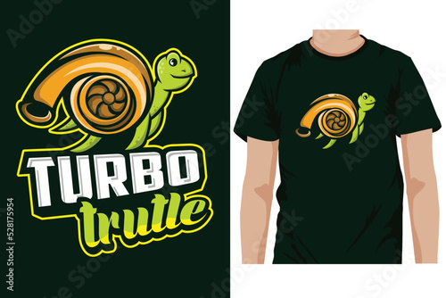 Turbo Trutle e-sports mascot logo. Tortoise t-shirt design vector illustrations. photo