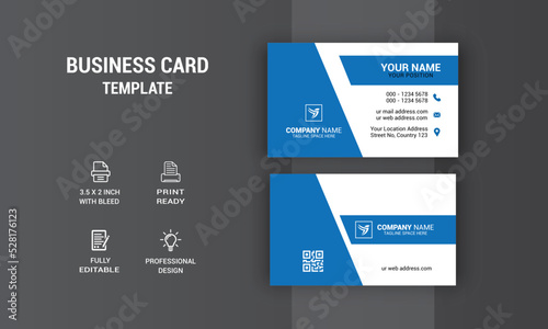 Creative Business Card Design. Agency Card Design. Photos & Vector Standard Template