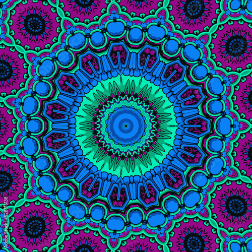 Mandala doodle fantasy flower decorated background