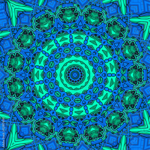 Mandala doodle fantasy flower decorated background