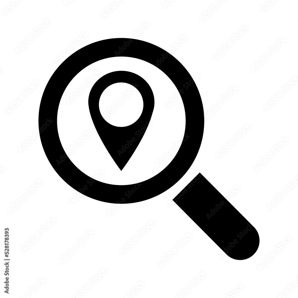 Magnifying glass icon, zoom find focus symbol, loupe web equipment sign vector illustration