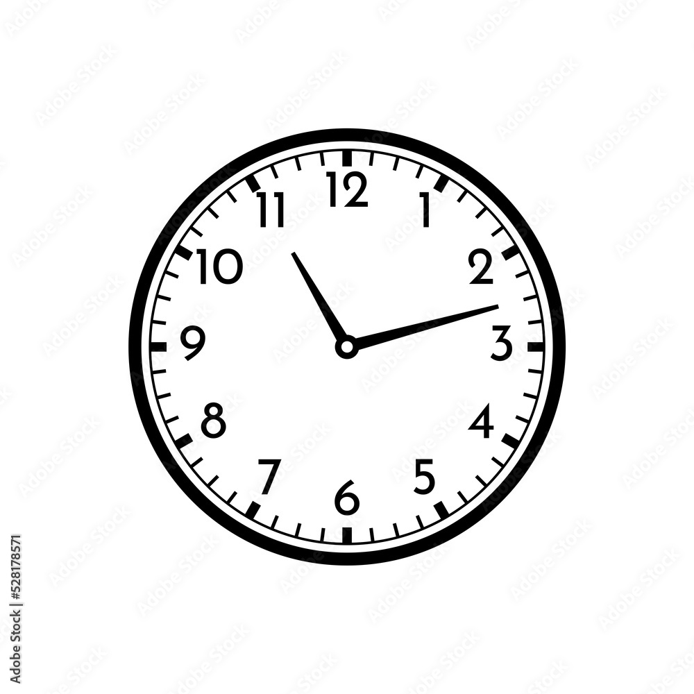 Clock time flat icon isolated on white background Clock time flat icon isolated on white background