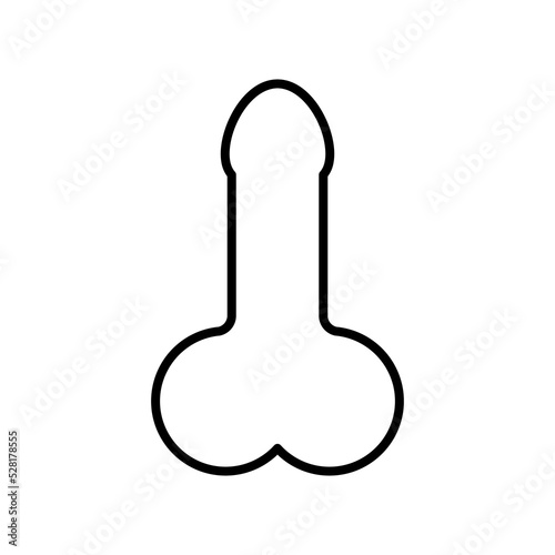 Man anatomy organ, penis pictogram icon, masculine genital web graphic vector illustration