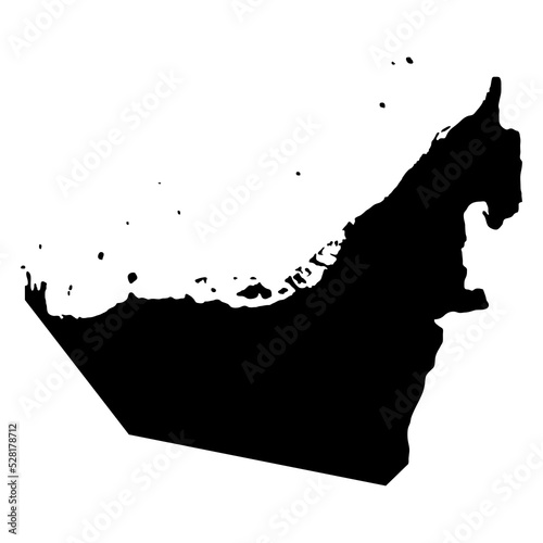 United arab emirates map icon, geography blank concept, isolated graphic background vector illustration