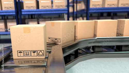 AI manufacture Box product Object for manufacturing industry technology Product export and import of future For Products, food, cosmetics, apparel warehouse mechanical future technology..