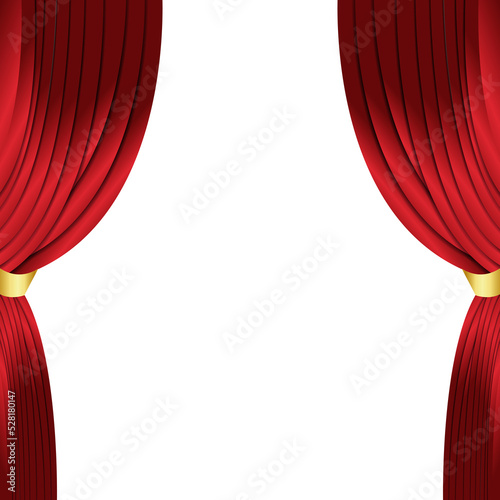 Stage with red curtains, illustration, vector