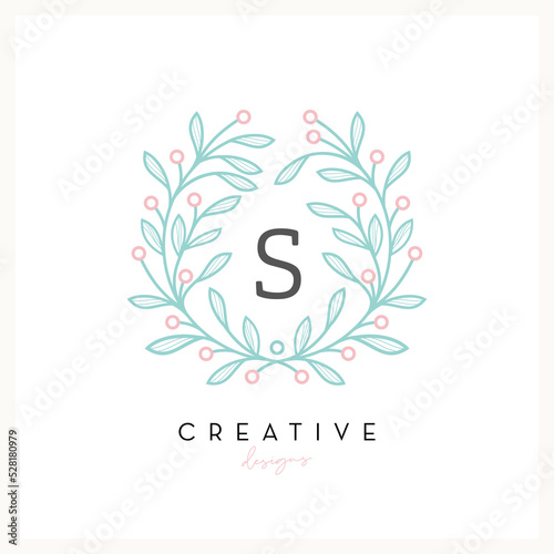 Luxury floral logo design letter A to Z for Beauty Cosmetic business