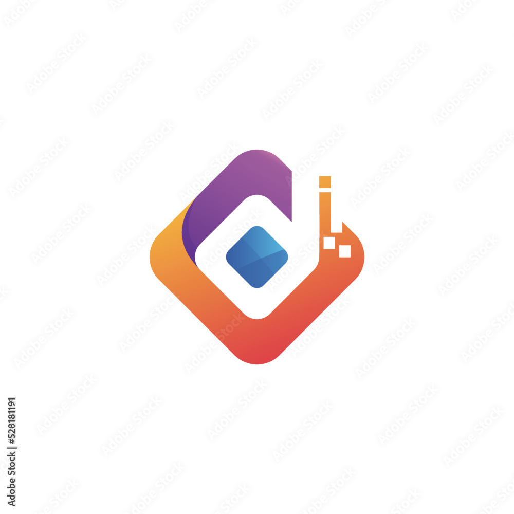 Letter d technology logo design Letter d technology logo design