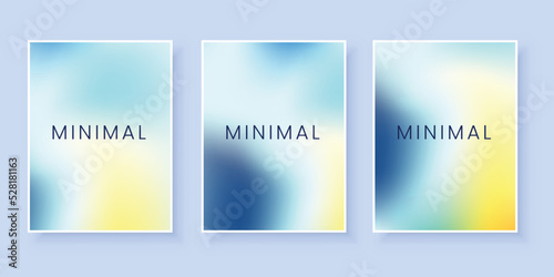 Abstract fluid 3d shapes vector trendy liquid colors backgrounds set. Modern vector template for brochure, leaflet, flyer, cover, catalog in A4 size. Colored fluid graphic composition. Editable vector