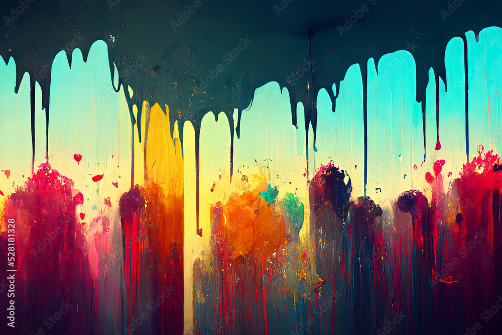 Fototapeta premium Beautiful color dripping mobile desktop wallpaper