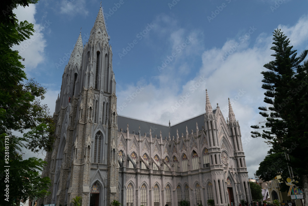 Fototapeta premium Mysore St. Philomena's Cathedral Side View Trip Photo