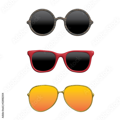 front of sunglasses isolated on white