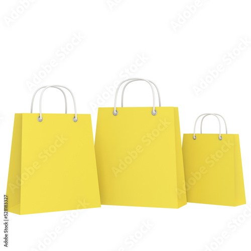 Shopping bag. Paper bag. 3D element.