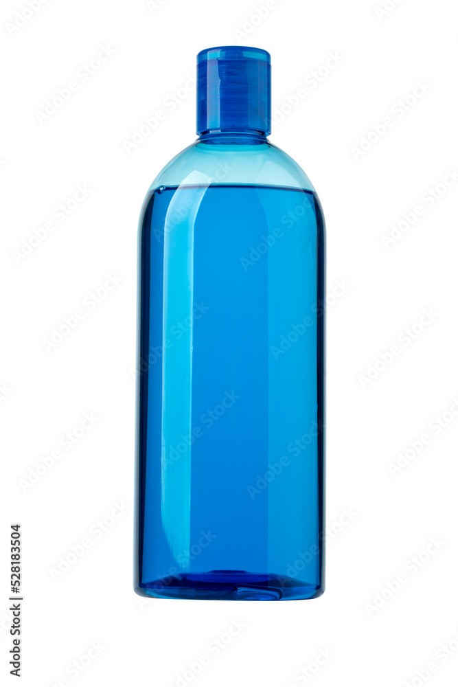 Blue shampoo bottle isolated Blue shampoo bottle isolated