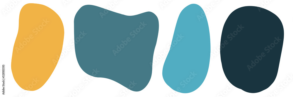 Set of abstract spots hand drawn isolated on white background. Irregular shapes. Set of abstract spots hand drawn isolated on white background. Irregular shapes.
