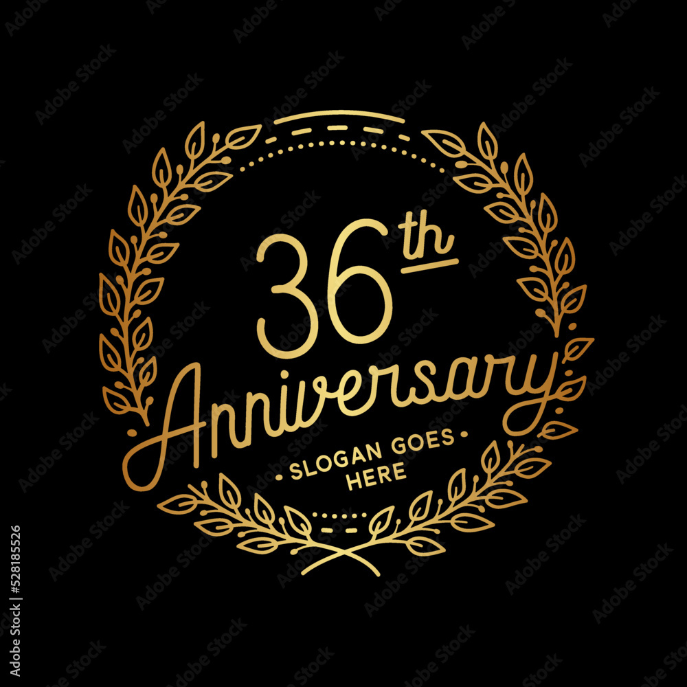 36 years anniversary celebrations design template. 36th logo. Vector and illustrations. 36 years anniversary celebrations design template. 36th logo. Vector and illustrations.