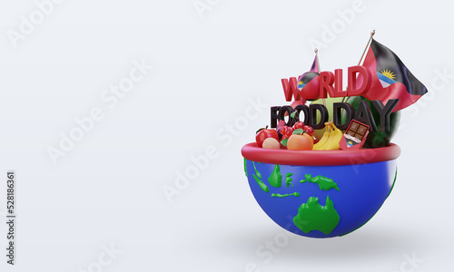 3d World Food Day Antigua and Barbuda rendering right view