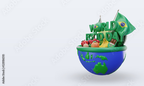 3d World Food Day Brazil rendering right view