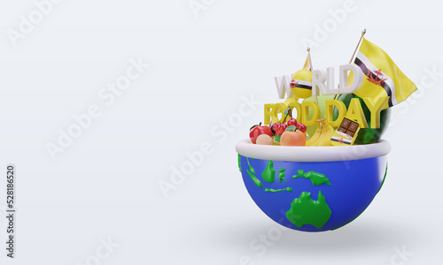 3d World Food Day Brunei Darussalam rendering right view