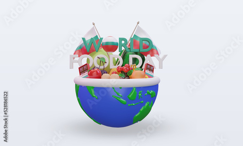 3d World Food Day Bulgaria rendering front view