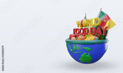 3d World Food Day Cameroon rendering right view
