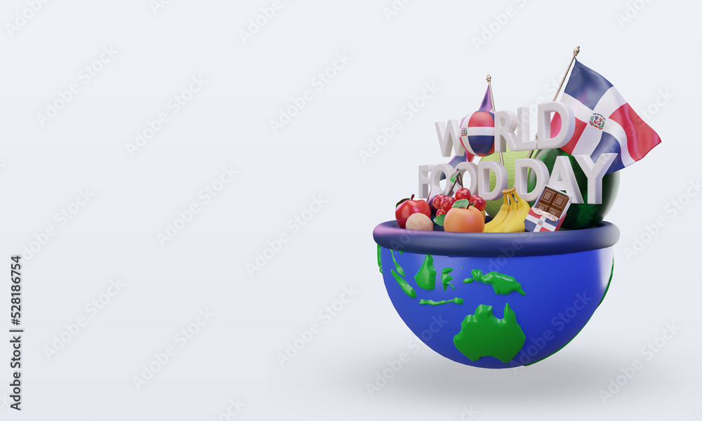 Fototapeta premium 3d World Food Day Dominican Republic rendering right view