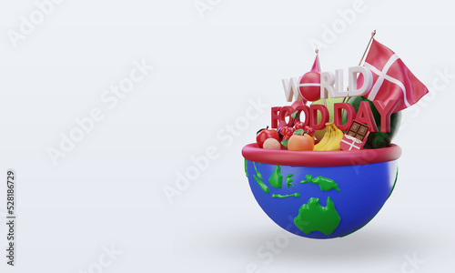 3d World Food Day Denmark rendering right view