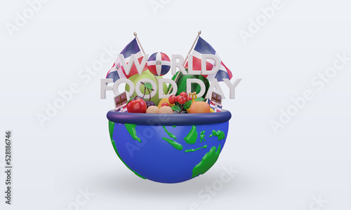 3d World Food Day Dominican Republic rendering front view