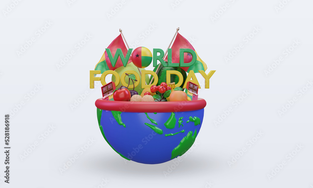 3d World Food Day Guinea rendering front view