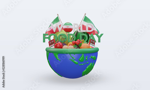 3d World Food Day Iran rendering front view