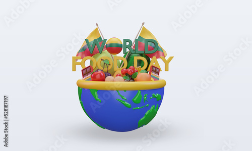 3d World Food Day Lithuania rendering front view