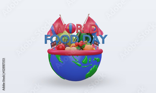 3d World Food Day Mongolia rendering front view