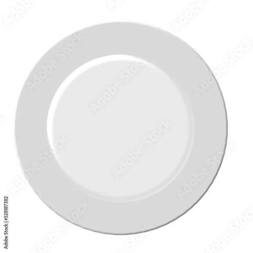 Flat design white plate view from above