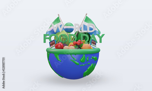 3d World Food Day Sierra Leone rendering front view