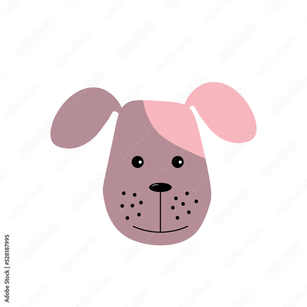 Fototapeta premium Cute colorful dog. Vector illustration for diaries, notebooks, scrapbooks, scrapbooking, holiday decorations and gifts.