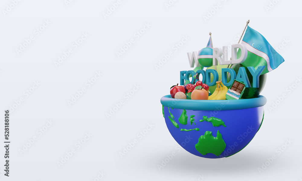 3d World Food Day Uzbekistan rendering right view