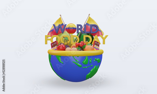 3d World Food Day Venezuela rendering front view