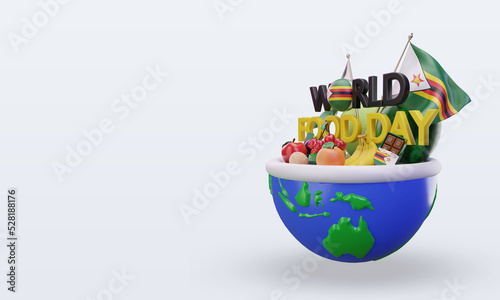 3d World Food Day Zimbabwe rendering right view