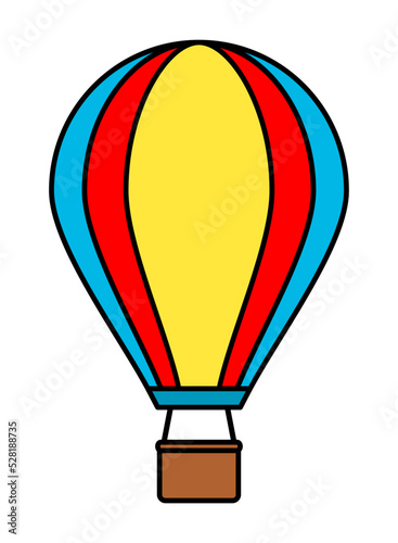 Hot air balloon icon. Cartoon vector illustration isolated on white background.
