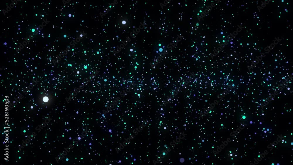 Bokeh lights. Blue defocused sparkles. Seamless loop. Isolated on black. Xmas 2023. Abstract background. 4k footage. 60 fps