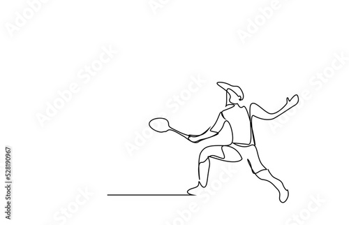 an athlete young male hits the ball with a tennis racket in his hand plays tennis