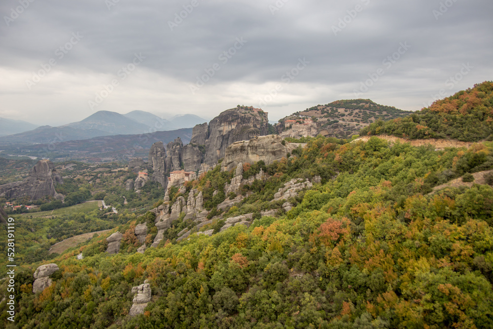 Meteora Monasteries, rocks of Thessaly. Trikala region, Greece