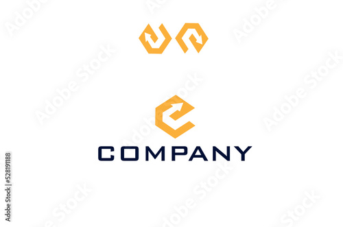 arrow sign growth technological cargo transport logo design inside letter g
