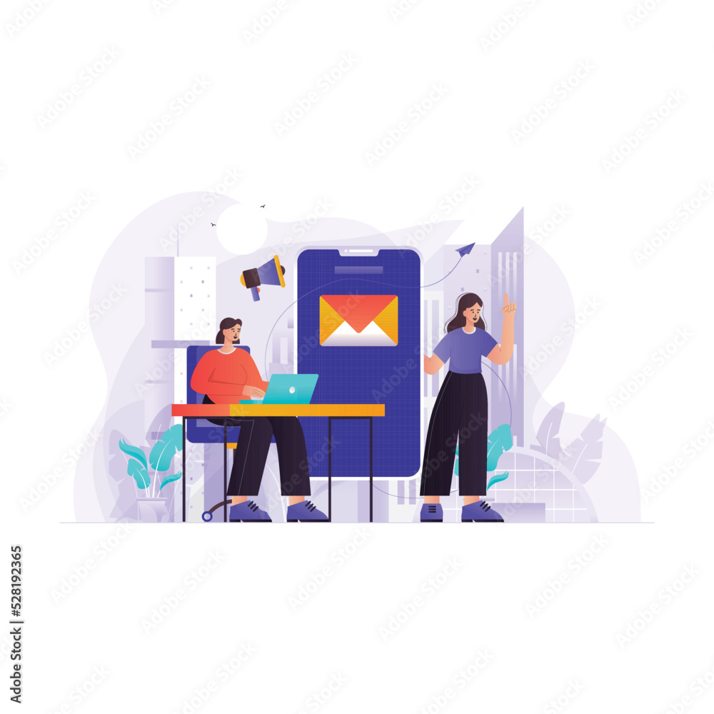Email Marketing Team Illustration Concept