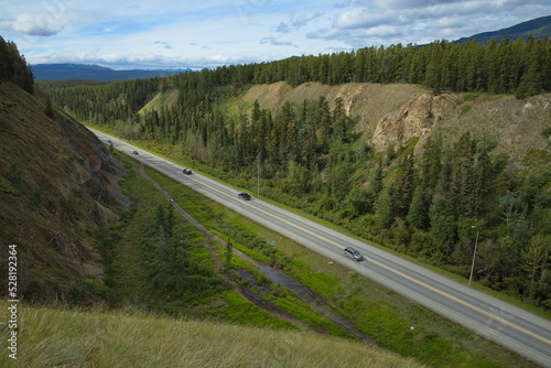 View of Klondike Highway from Purple Trail at Whitehorse,Yukon,Canada,North America 