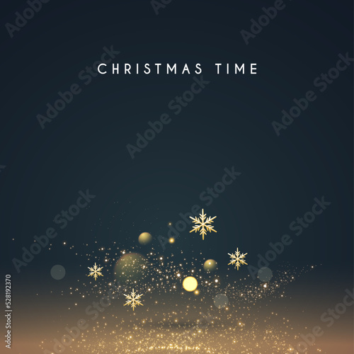 Wallpaper Mural Christmas bokeh light effect with gold sowflakes. Torontodigital.ca