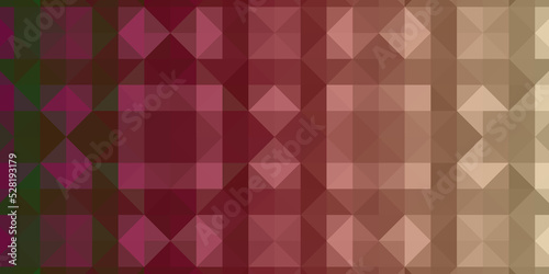 Abstract Dark red colored mosaic texture assembled from small triangles. Pixel background, checkered illustration.