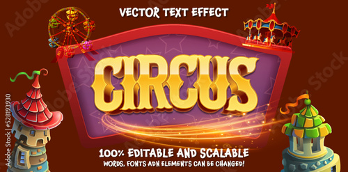 Circus editable vector text effect