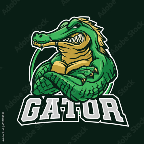 Angry Gator Mascot Logo Illustration