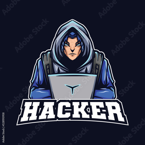 Hacker Mascot Cartoon Logo Illustration